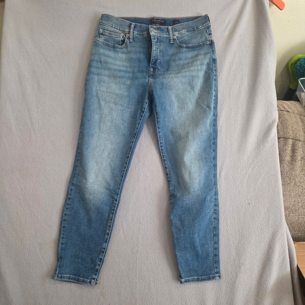 Lucky Brand Ava Mid Rise Crop Jeans Blue Denim Medium Wash Size 10/30 Stretch
